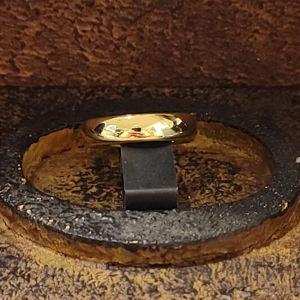 Men's Gold Tungsten Wedding Ring Band - Gold Wedding Ring For Him - Picture 4 of 8